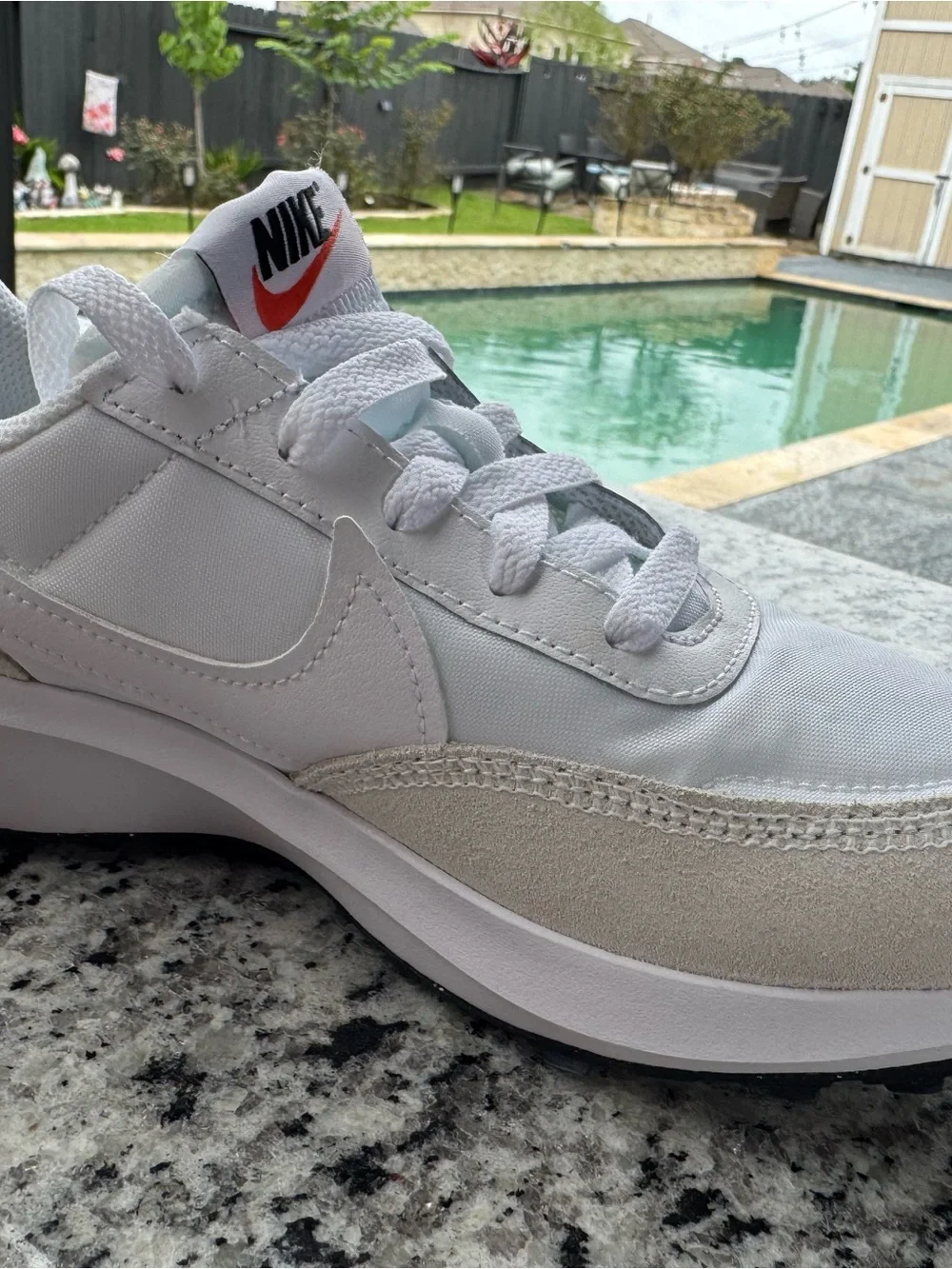 Nike White and Light Gray Low-Top Sneakers